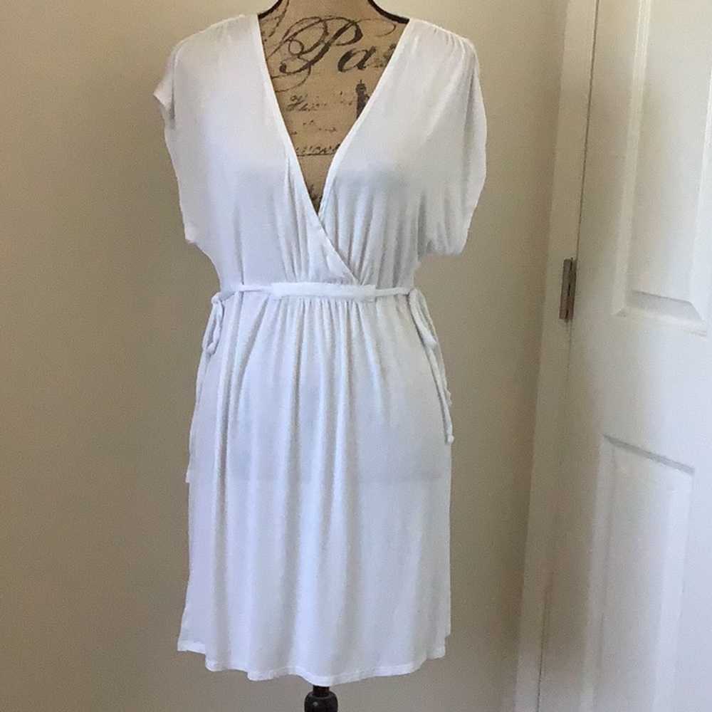 Merona V-neck Gathered Cap Sleeve Swimsuit Coverup Dress with Side Ties